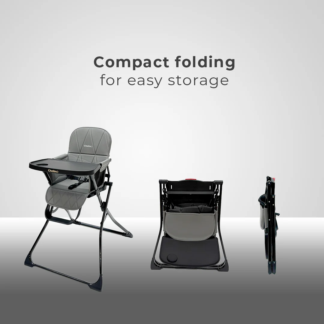 Easy Fold High Chair - Dark Grey - Image 7